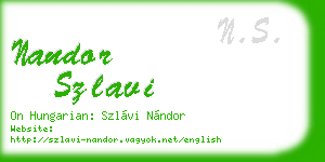 nandor szlavi business card