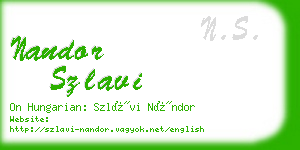 nandor szlavi business card